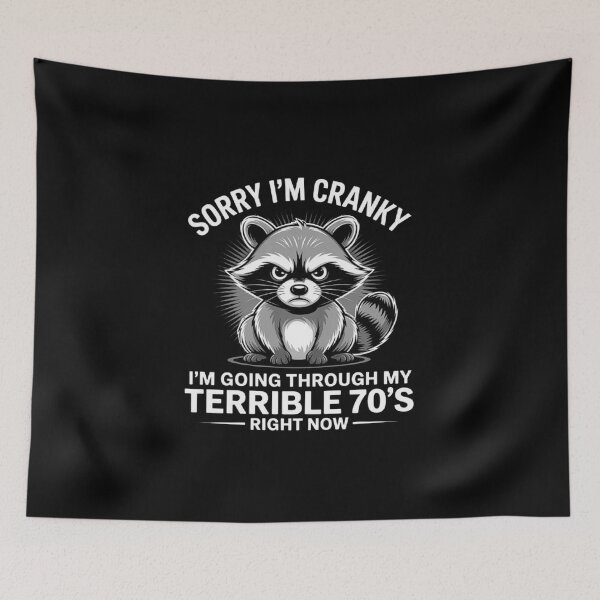 Item preview, Cranky Raccoon Funny 70s Birthday Design - Terrible 70s Humor Gift designed and sold by love3617.