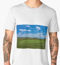 Golf course next to the sea,famous Seven Sisters white cliffs in the background. Men's Premium T-Shirt