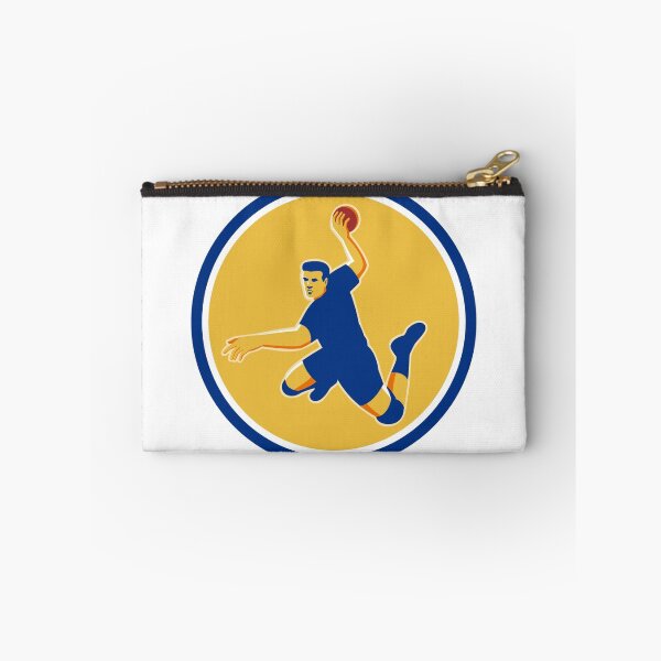 Item preview, Handball Player Striking Circle Retro designed and sold by patrimonio.