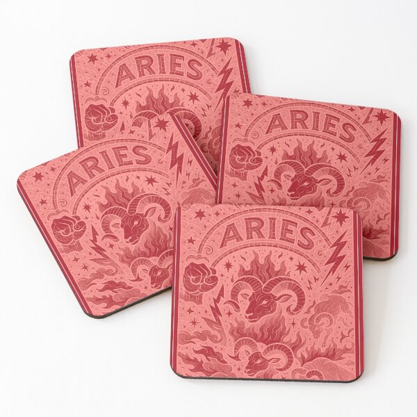 Item preview, Aries Zodiac Astrology with Ram and Fire designed and sold by Astrobigbro.