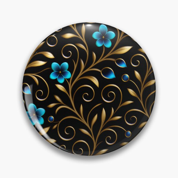 Item preview, Blue and Gold Botanical Elegance | Seamless Ornamental Floral Pattern designed and sold by Juliette Ozkalfayan.