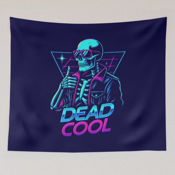 Item preview, Retro 80s Skeleton Sticker | DEAD COOL designed and sold by Oh, the HORROR!.