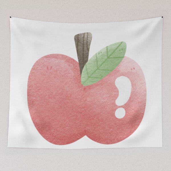 Item preview, Curious Watercolor Apple with Question Mark – Cute School Illustration designed and sold by inelistudio.