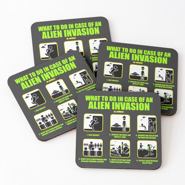 Item preview, WARNING SIGN: WHAT TO DO IN CASE OF ALIEN INVASION OR UFOs designed and sold by CuPensky.