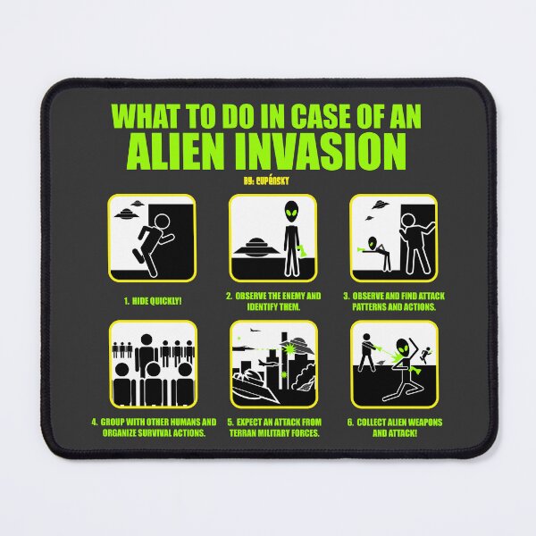 Item preview, WARNING SIGN: WHAT TO DO IN CASE OF ALIEN INVASION OR UFOs designed and sold by CuPensky.