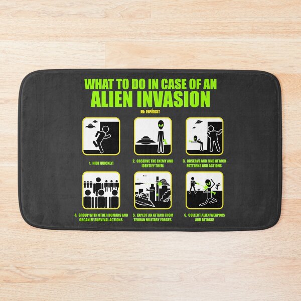 Item preview, WARNING SIGN: WHAT TO DO IN CASE OF ALIEN INVASION OR UFOs designed and sold by CuPensky.