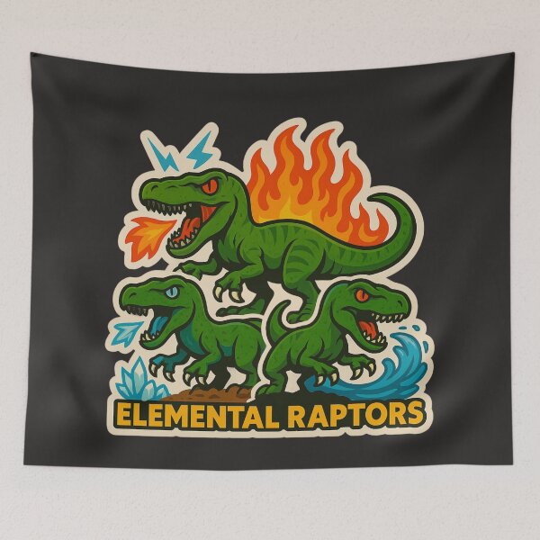 Item preview, Elemental Raptors Sticker designed and sold by Thaivi Design.