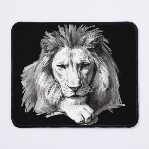 Item preview, A pencil drawing of a lion hunting. designed and sold by SanchillShop.