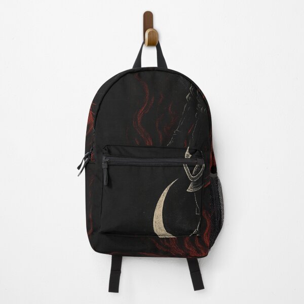 Item preview, Shadow Samurai in Flames – Dark Warrior with Crescent Moon Katana Art designed and sold by HAFIZ-DP.