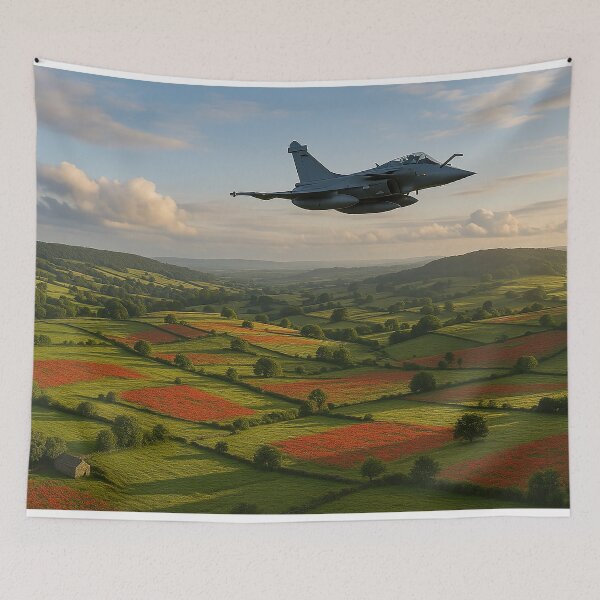 Item preview, Rafale Over Fields of Red designed and sold by Skyframe Aviation.