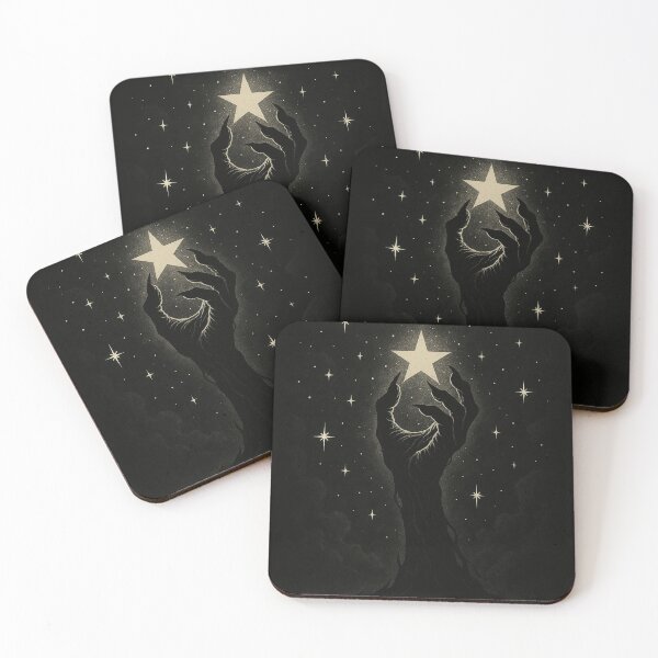 Item preview, Reaching for the Star – Gothic Dark Hand and Cosmic Night Art designed and sold by HAFIZ-DP.