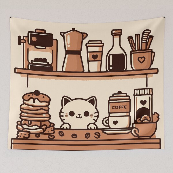 Item preview, Kawaii Cat Café – Cozy Anime Vibes for Cat Lovers designed and sold by MAGICKEY2024.