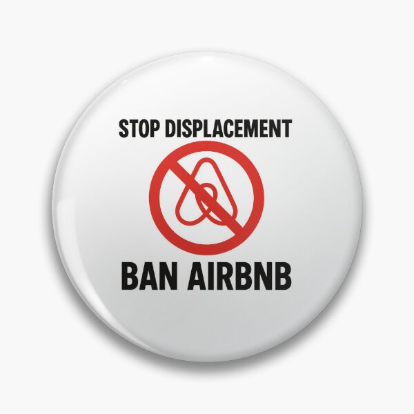 Item preview, Red Stop Displacement, Ban To Airbnb - Anti Airbnb designed and sold by SassyArtistry.