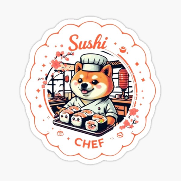 Item preview, Shiba Inu with Kawaii Sushi – Japanese Food Dog Lover Art designed and sold by SmartyWonders.