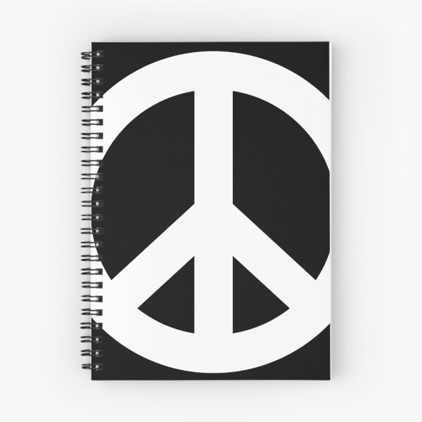 Item preview, Bold white peace sign, black background designed and sold by 2025Design.