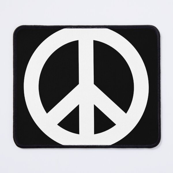 Item preview, Bold white peace sign, black background designed and sold by 2025Design.