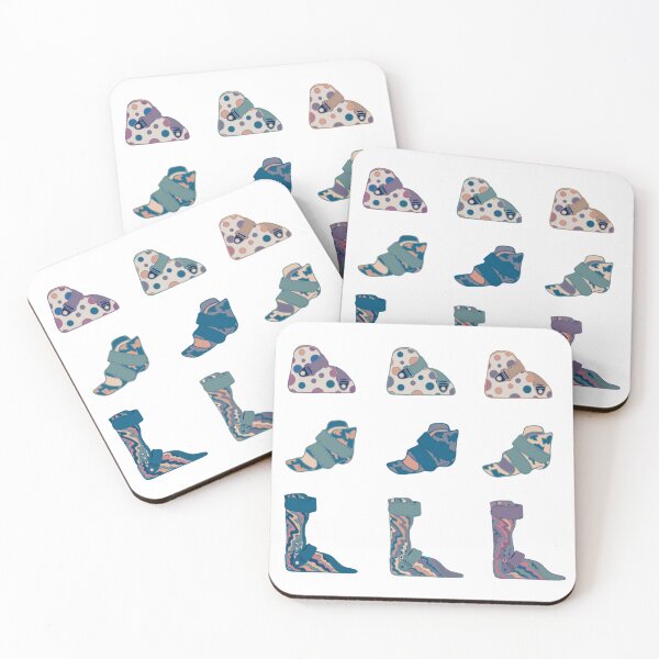 Item preview, AFO ankle and foot orthotic stickers TEAL GREEN PURPLE designed and sold by LayerCakeDigDes.