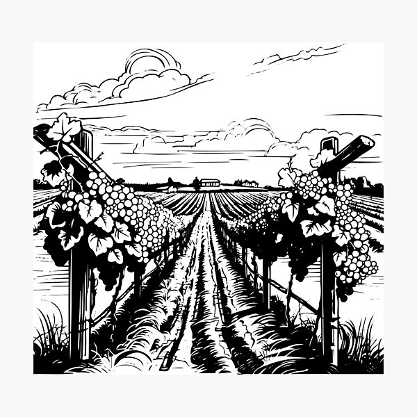 Item preview, Vineyard Winery Grapes Estate Farm Viticulture Garden designed and sold by inkoutninja.