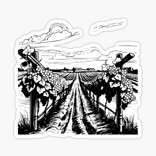 Item preview, Vineyard Winery Grapes Estate Farm Viticulture Garden designed and sold by inkoutninja.
