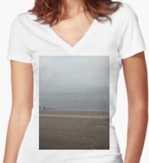 Beach swimming, #Beach #swimming, #BeachSwimming, New York City, Brooklyn, #NewYorkCity, #Brooklyn, Coney Island, #ConeyIsland Women's Fitted V-Neck T-Shirt