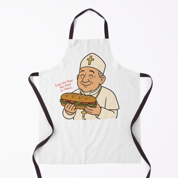 Aperçu de l'œuvre Même le Pape est allé au WAWA ! Une image ironique et édifiante sur la fidélité à ce sandwich spécial, soutenu par l'Église catholique. créée et vendue par adesignworld.