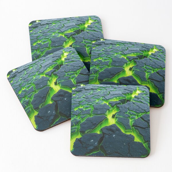 Item preview, Alien Green Lava Water On Fire With Mist - Earth Rocks Crack designed and sold by SassyArtistry.