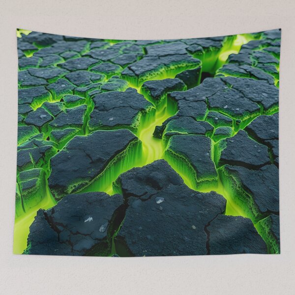 Item preview, Alien Green Lava Water On Fire With Mist - Earth Rocks Crack designed and sold by SassyArtistry.