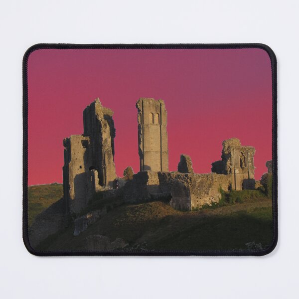 Item preview, Corfe Castle, Dorset ( Magenta Pink Sky ) designed and sold by wiggyofipswich.