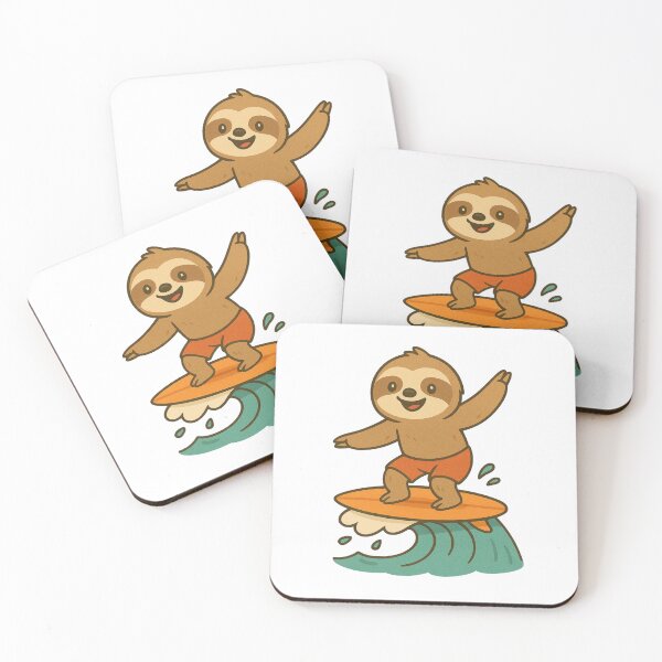 Item preview, Sloth surfing cute cartoon with everyones favorite animal designed and sold by adesignworld.