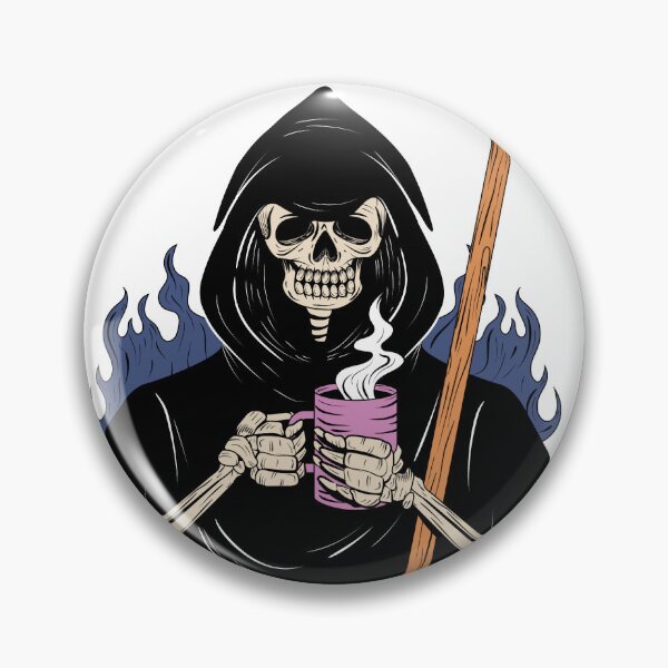 Item preview, Life Without Coffee - Grim Reaper Funny Skeleton Design designed and sold by Golden Blaze Studio.