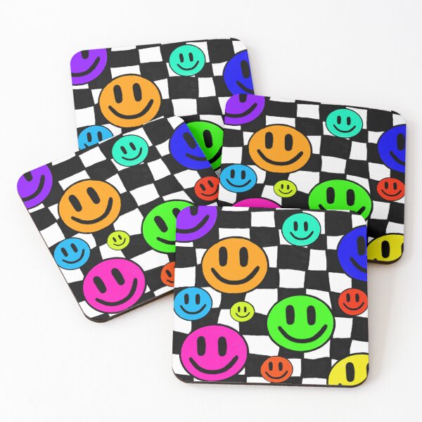 Item preview, Colorful Checkered Smiley Faces designed and sold by misfit_lyss.