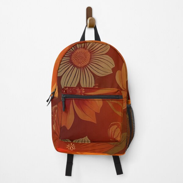 Item preview, Sunset Vibrant Orange Botanical Vintage Floral Pattern  designed and sold by SassyArtistry.