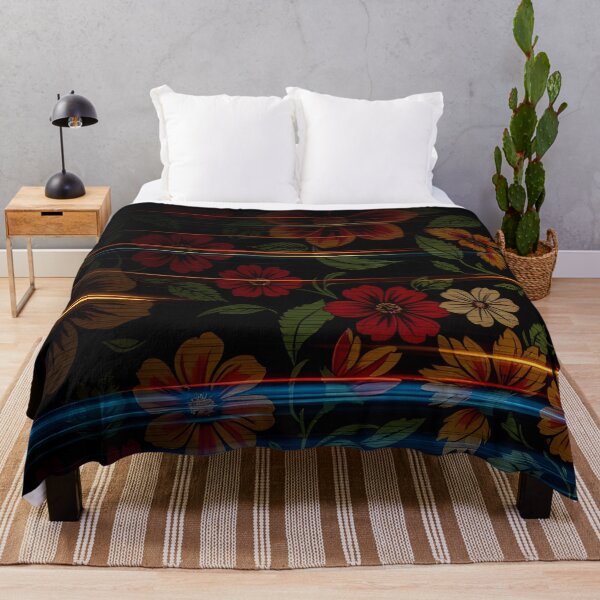 Item preview, Slow Motion Dark Colorful Botanical Vintage Floral Pattern designed and sold by SassyArtistry.