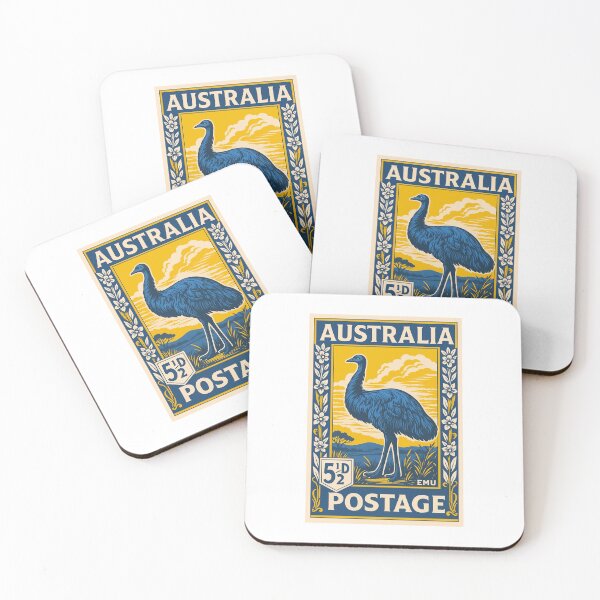 Item preview, Australia Emu Stylized Postage Stamp designed and sold by retrographics.