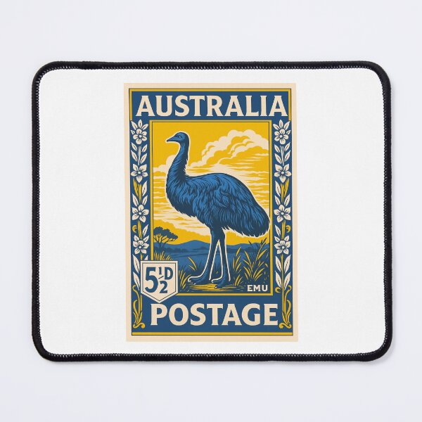 Item preview, Australia Emu Stylized Postage Stamp designed and sold by retrographics.