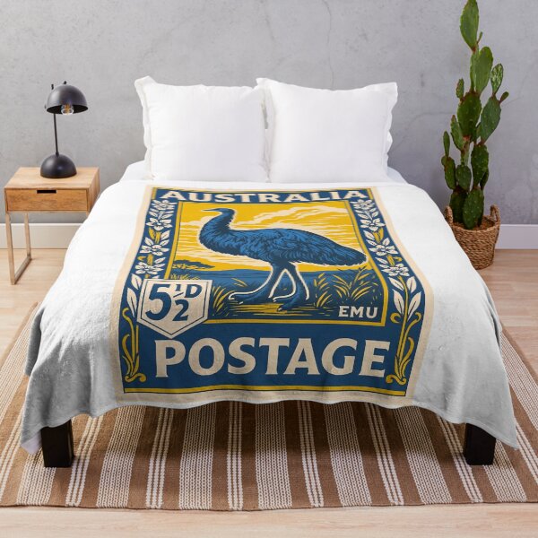 Item preview, Australia Emu Stylized Postage Stamp designed and sold by retrographics.