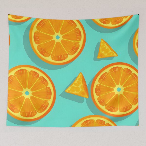 Item preview, Cool Cute Orange Slices On Teal Background Summer Theme designed and sold by SassyArtistry.