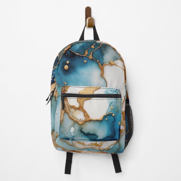Item preview, Abstract Gold and Blue Ocean Depths Fluid Art - v.1 designed and sold by SolaoLab.