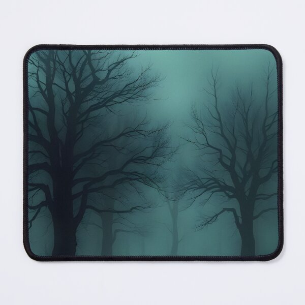 Item preview, Trees in the Fog – Haunted Forest Trail Under Pale Moonlight - Gothic Mist Horror Landscape designed and sold by SassyArtistry.