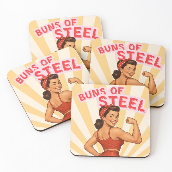 Item preview, Buns of Steel – Vintage Fitness Pin-Up designed and sold by No-Heart.