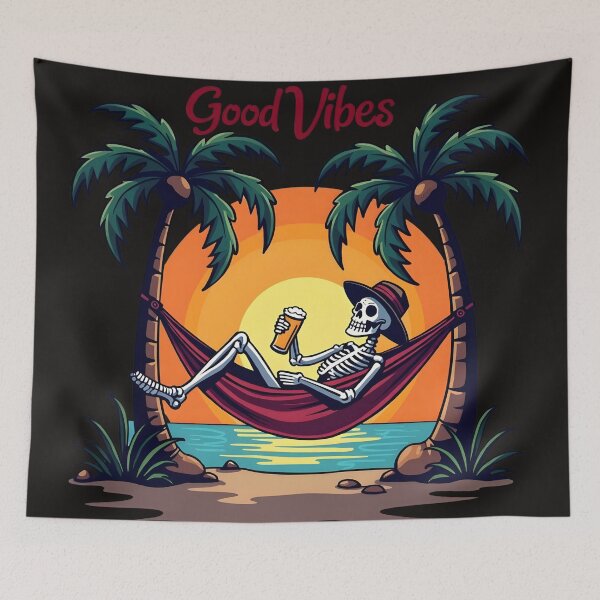 Item preview, Good Vibes - Skull in Chilling Mode designed and sold by slickywitty.