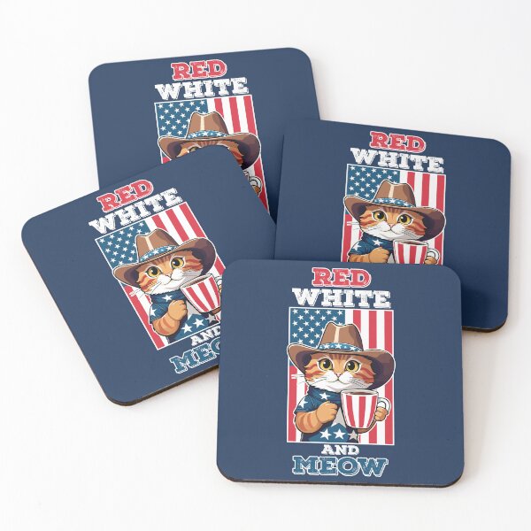 Item preview, Red White and Meow Funny American Patriotic Cat designed and sold by mrhighsky.