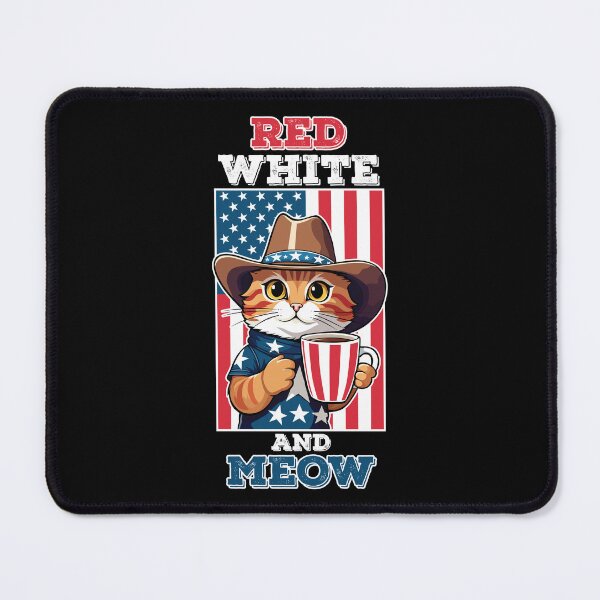 Item preview, Red White and Meow Funny American Patriotic Cat designed and sold by mrhighsky.