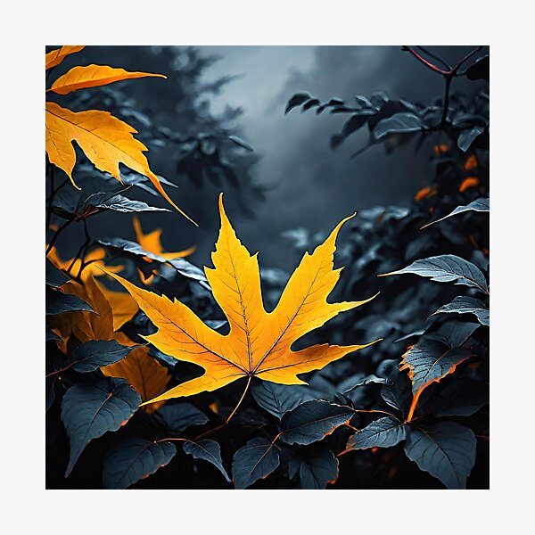 Item preview, Maple Leaf on Dark Foliage Background designed and sold by p3Rspectives.
