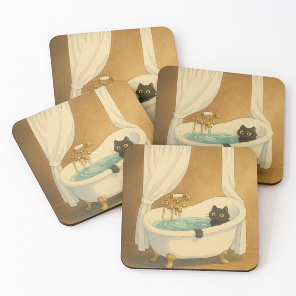 Item preview, Black Cat in a Clawfoot Bathtub  designed and sold by UnrealF.
