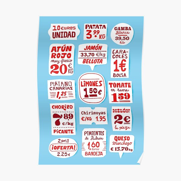 Spanish Market Lettering Poster
