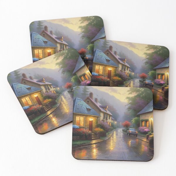 Item preview, Village Street in the Rain’s Embrace designed and sold by BlareBlare.