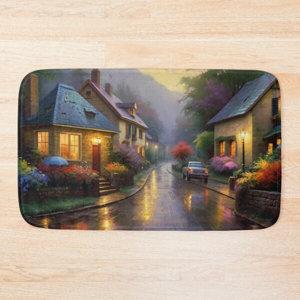 Item preview, Village Street in the Rain’s Embrace designed and sold by BlareBlare.