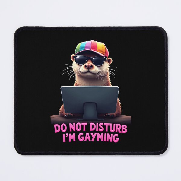 Item preview, Gay Otter Says Not Now I'm Gaming on black background designed and sold by Museum Of Non-Existing Art.