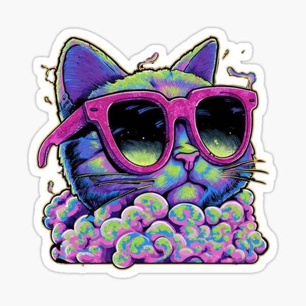 Item preview, trippy cute kitty shades designed and sold by latifahellen.